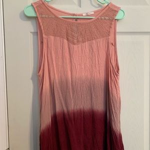 Ombré pink to Maroon tank top